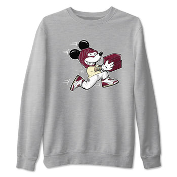 3s A Ma Maniere x Burgundy Crush shirts to match jordans Thief Mouse sneaker match teesA Ma Maniére x Air Jordan 3 "Burgundy Crush" SNRT Sneaker Tees streetwear brand Heather Grey 2 unisex cotton tee