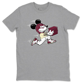 3s A Ma Maniere x Burgundy Crush shirts to match jordans Thief Mouse sneaker match teesA Ma Maniére x Air Jordan 3 "Burgundy Crush" SNRT Sneaker Tees streetwear brand Heather Grey 2 unisex cotton tee