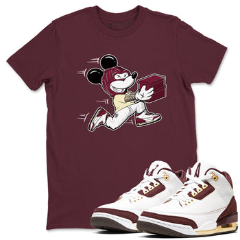 3s A Ma Maniere x Burgundy Crush shirts to match jordans Thief Mouse sneaker match teesA Ma Maniére x Air Jordan 3 "Burgundy Crush" SNRT Sneaker Tees streetwear brand Maroon 1 unisex cotton tee
