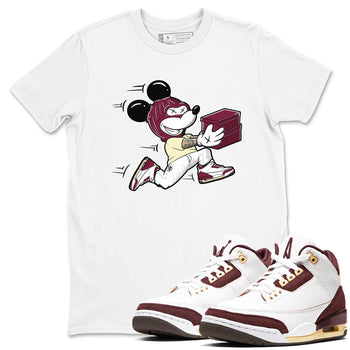 3s A Ma Maniere x Burgundy Crush shirts to match jordans Thief Mouse sneaker match teesA Ma Maniére x Air Jordan 3 "Burgundy Crush" SNRT Sneaker Tees streetwear brand White 1 unisex cotton tee