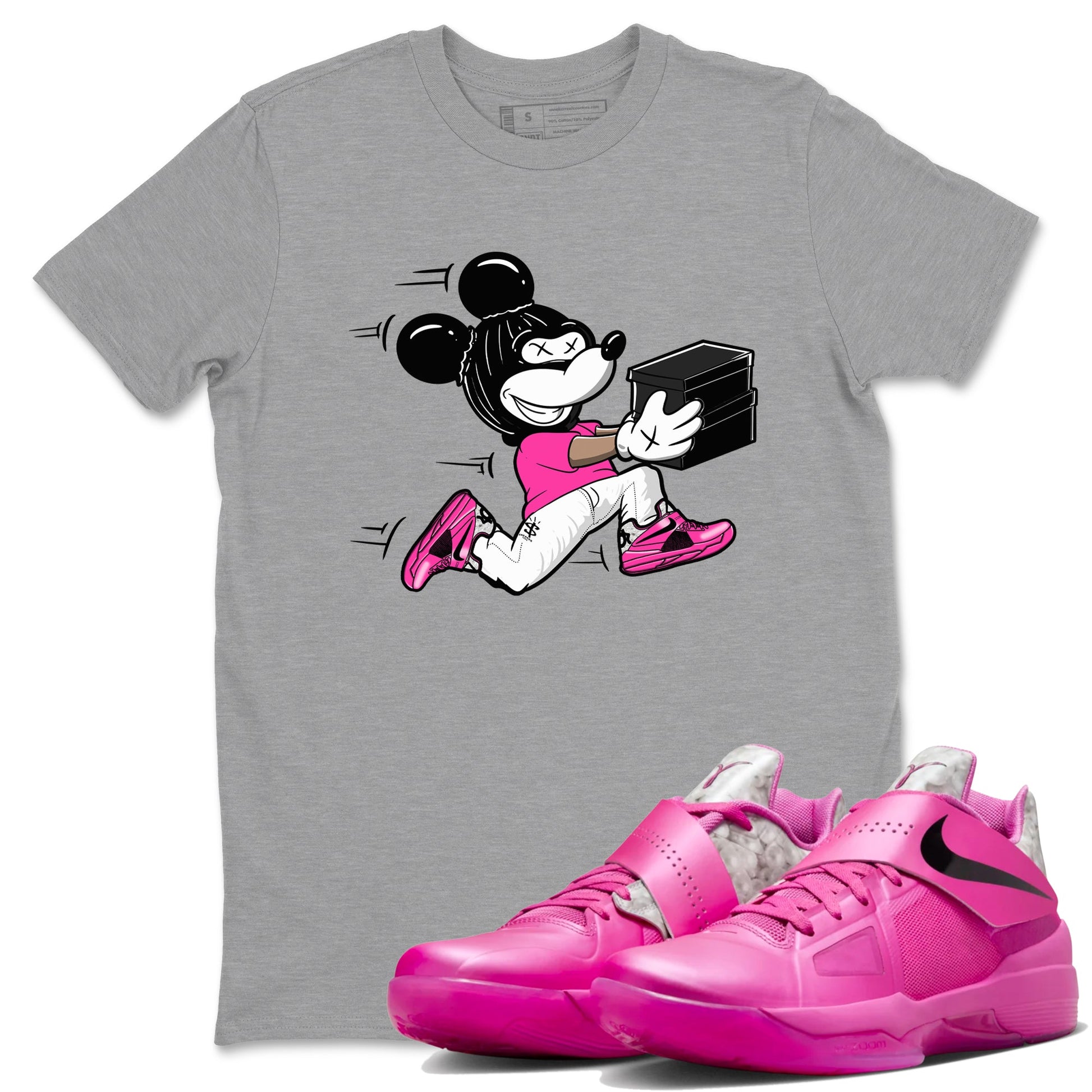 Nike KD 4 Retro Aunt Pearl shirts to match jordans Thief Mouse sneaker match tees Nike KD 4 Aunt Pearl match shoes to clothes SNRT Sneaker Tees unisex cotton Heather Grey 1 shirts