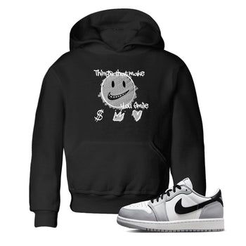 1s Wolf Grey Shirts To Match Jordans Things That Make You Smile Sneaker Match Tees Air Jordan 1 Low OG Wolf Grey SNRT Sneaker Release Tees Streetwear Clothing brand Baby and Youth Black 1 cotton tee