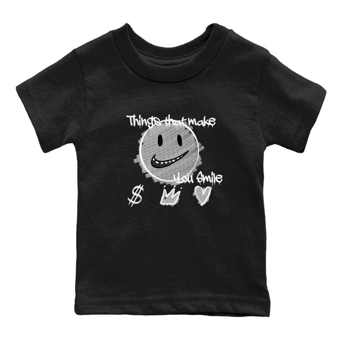 1s Wolf Grey Shirts To Match Jordans Things That Make You Smile Sneaker Match Tees Air Jordan 1 Low OG Wolf Grey SNRT Sneaker Release Tees Streetwear Clothing brand Baby and Youth Black 2 cotton tee