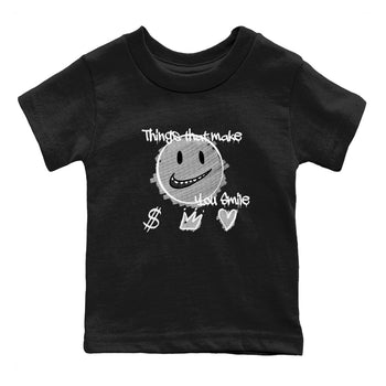 1s Wolf Grey Shirts To Match Jordans Things That Make You Smile Sneaker Match Tees Air Jordan 1 Low OG Wolf Grey SNRT Sneaker Release Tees Streetwear Clothing brand Baby and Youth Black 2 cotton tee