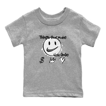 1s Wolf Grey Shirts To Match Jordans Things That Make You Smile Sneaker Match Tees Air Jordan 1 Low OG Wolf Grey SNRT Sneaker Release Tees Streetwear Clothing brand Baby and Youth Heather Grey 2 cotton tee
