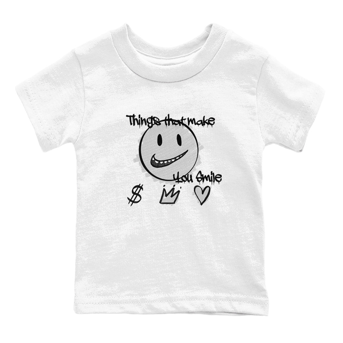 1s Wolf Grey Shirts To Match Jordans Things That Make You Smile Sneaker Match Tees Air Jordan 1 Low OG Wolf Grey SNRT Sneaker Release Tees Streetwear Clothing brand Baby and Youth White 2 cotton tee