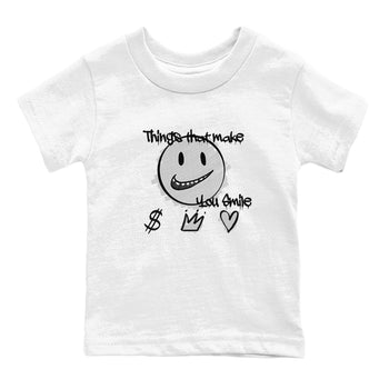 1s Wolf Grey Shirts To Match Jordans Things That Make You Smile Sneaker Match Tees Air Jordan 1 Low OG Wolf Grey SNRT Sneaker Release Tees Streetwear Clothing brand Baby and Youth White 2 cotton tee