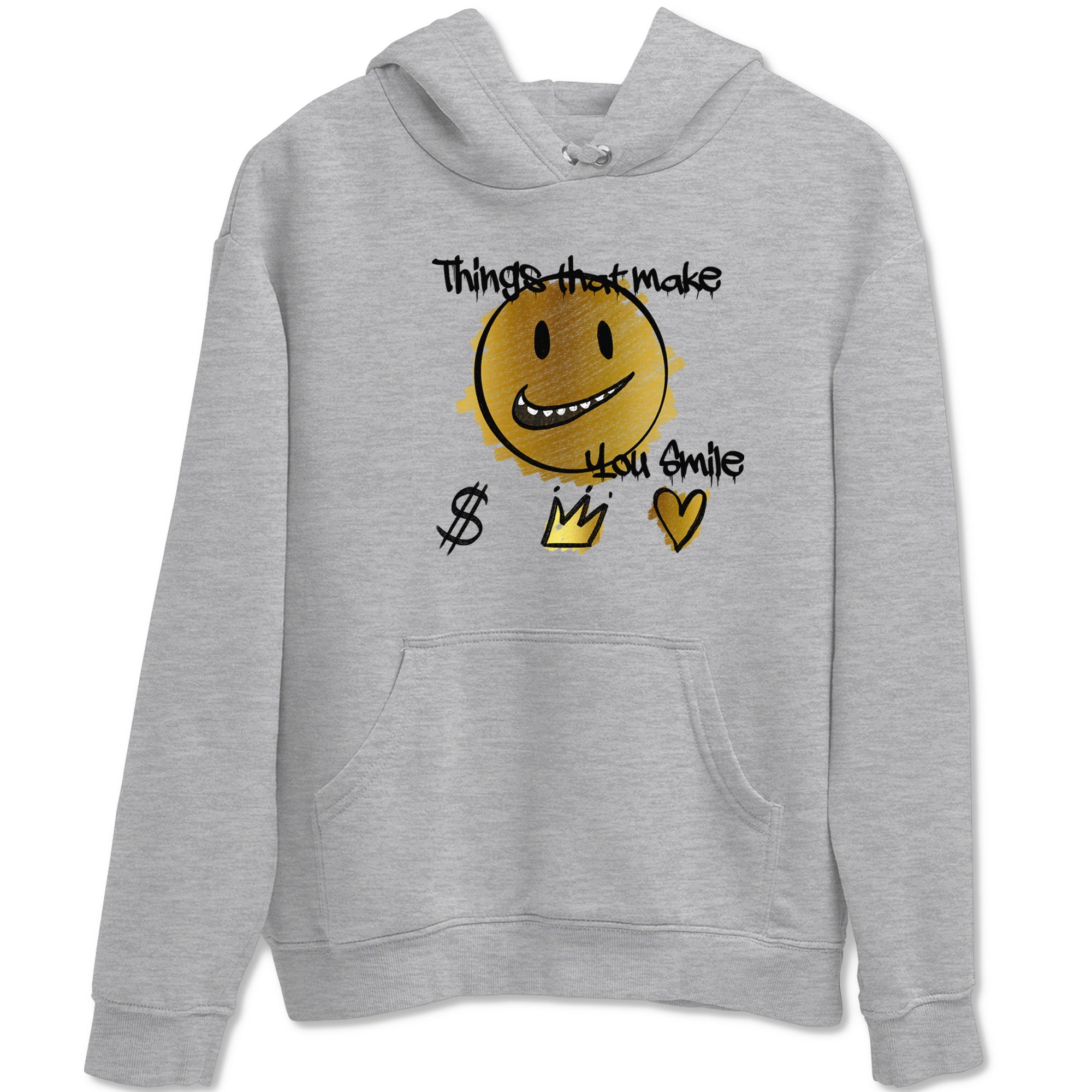 Jordan 1 High OG Black and Gold shirts to match jordans Things That Make You Smile sneaker match tees Air Jordan 1 High OG Black Metallic Gold SNRT Sneaker Release Tees Clothing Sneakerhead ShirtsHeather Grey 2 unisex cotton tee