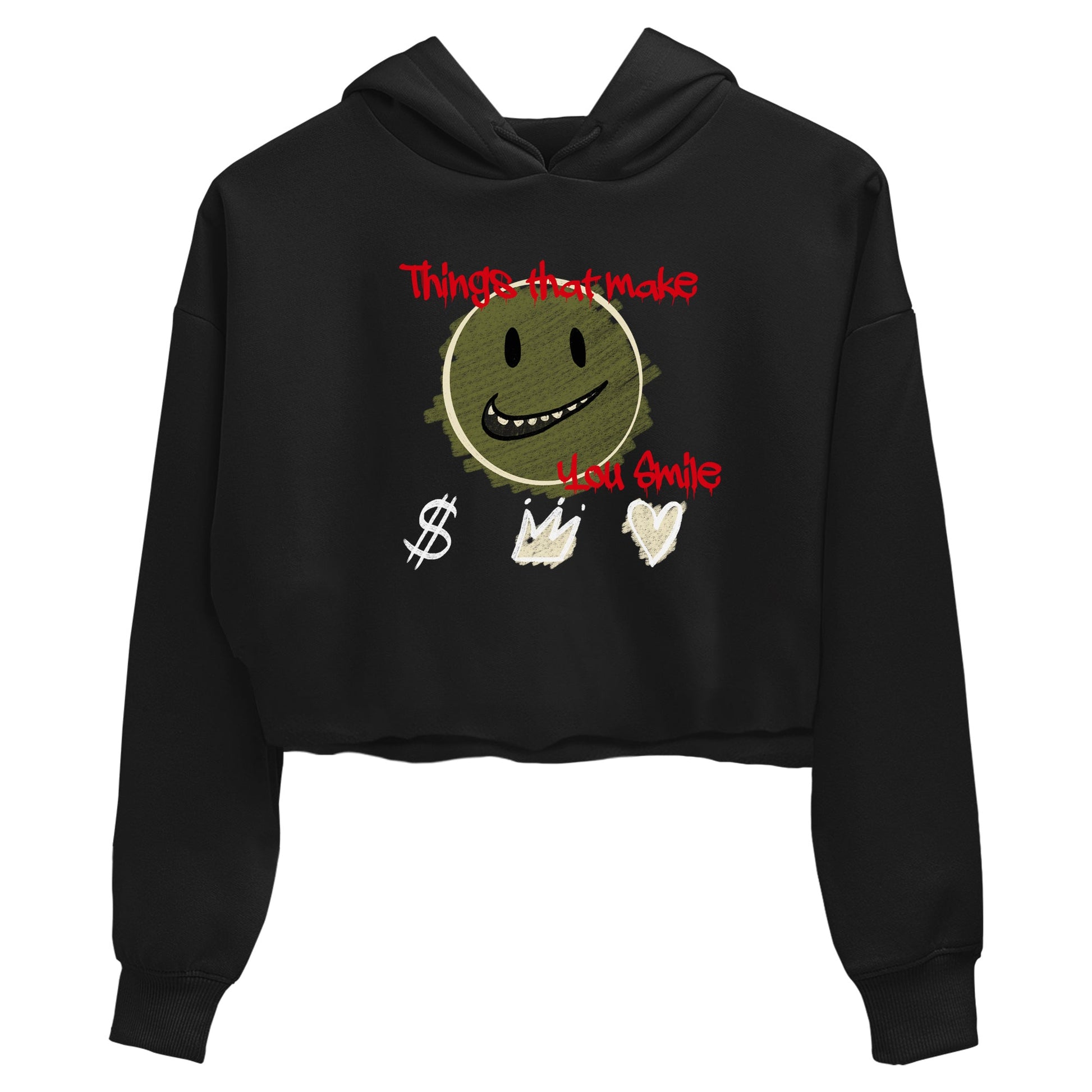 1s Travis Scott Medium Olive shirts to match jordans Things That Make You Smile sneaker match tees Air Jordan 1 Travis Scott Medium Olive SNRT Sneaker Tees streetwear brand Black 2 crop tee