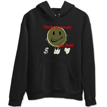 1s Travis Scott Medium Olive shirts to match jordans Things That Make You Smile sneaker match tees Air Jordan 1 Travis Scott Medium Olive SNRT Sneaker Tees streetwear brand Black 2 unisex cotton tee