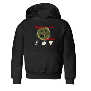 1s Travis Scott Medium Olive shirts to match jordans Things That Make You Smile sneaker match tees Air Jordan 1 Travis Scott Medium Olive SNRT Sneaker Tees streetwear brand Baby and Youth Black 2 cotton tee