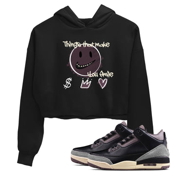 3s A Ma Maniere x Black shirts to match jordans Things That Make You Smile sneaker match tees Air Jordan 3 A Ma Maniere x Black SNRT Sneaker Tees streetwear brand Black 1 crop tee