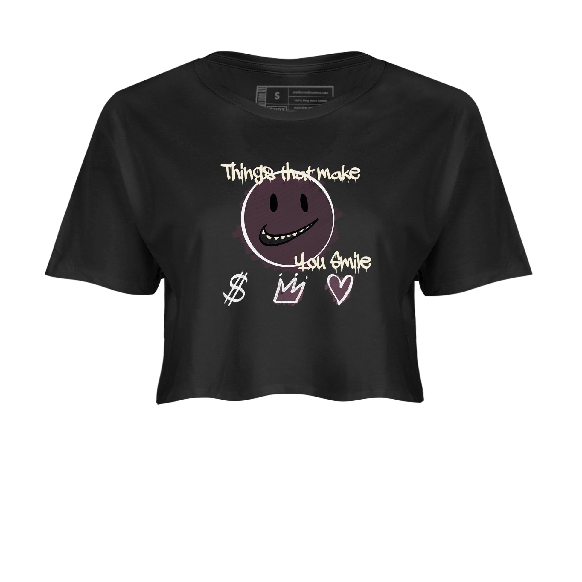3s A Ma Maniere x Black shirts to match jordans Things That Make You Smile sneaker match tees Air Jordan 3 A Ma Maniere x Black SNRT Sneaker Tees streetwear brand Black 2 crop tee