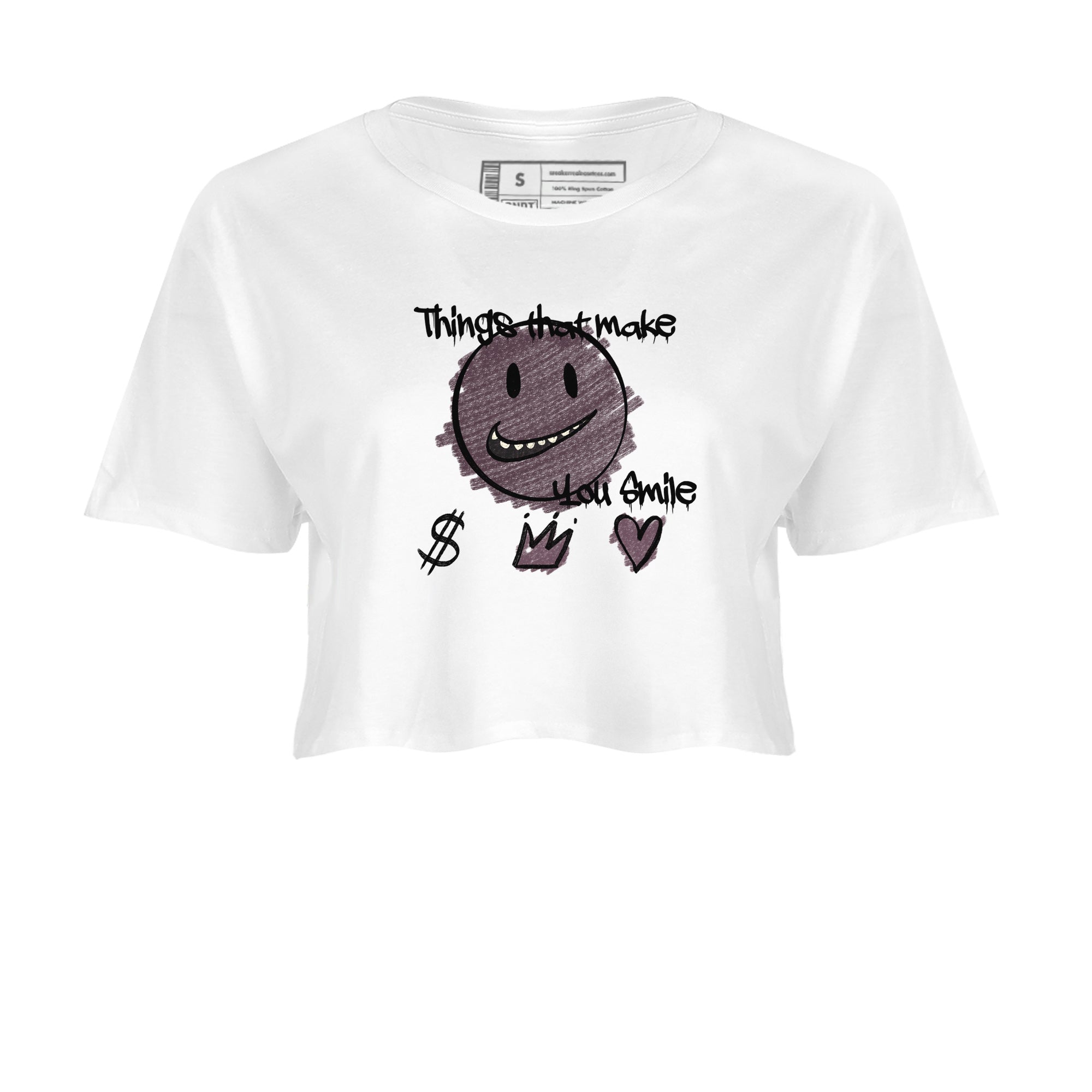 3s A Ma Maniere x Black shirts to match jordans Things That Make You Smile sneaker match tees Air Jordan 3 A Ma Maniere x Black SNRT Sneaker Tees streetwear brand White 2 crop tee