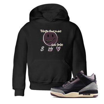 3s A Ma Maniere x Black shirts to match jordans Things That Make You Smile sneaker match tees Air Jordan 3 A Ma Maniere x Black SNRT Sneaker Tees streetwear brand Baby and Youth Black 1 cotton tee