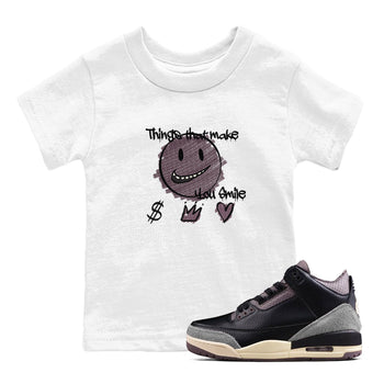 3s A Ma Maniere x Black shirts to match jordans Things That Make You Smile sneaker match tees Air Jordan 3 A Ma Maniere x Black SNRT Sneaker Tees streetwear brand Baby and Youth White 1 cotton tee
