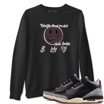 3s A Ma Maniere x Black shirts to match jordans Things That Make You Smile sneaker match tees Air Jordan 3 A Ma Maniere x Black SNRT Sneaker Tees streetwear brand Black 1 unisex cotton tee