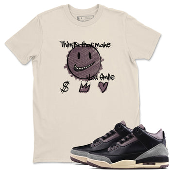 3s A Ma Maniere x Black shirts to match jordans Things That Make You Smile sneaker match tees Air Jordan 3 A Ma Maniere x Black SNRT Sneaker Tees streetwear brand Natural 1 unisex cotton tee