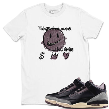 3s A Ma Maniere x Black shirts to match jordans Things That Make You Smile sneaker match tees Air Jordan 3 A Ma Maniere x Black SNRT Sneaker Tees streetwear brand White 1 unisex cotton tee