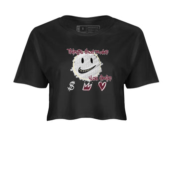 AJ3 A Ma Maniere x Burgundy Crush shirts to match jordans Things That Make You Smile sneaker match tees A Ma Maniére x Air Jordan 3 "Burgundy Crush" SNRT Sneaker Tees streetwear brand Black 2 crop tee