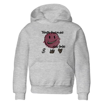 AJ3 A Ma Maniere x Burgundy Crush shirts to match jordans Things That Make You Smile sneaker match tees A Ma Maniére x Air Jordan 3 "Burgundy Crush" SNRT Sneaker Tees streetwear brand Baby and Youth Heather Grey 2 cotton tee