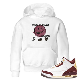 AJ3 A Ma Maniere x Burgundy Crush shirts to match jordans Things That Make You Smile sneaker match tees A Ma Maniére x Air Jordan 3 "Burgundy Crush" SNRT Sneaker Tees streetwear brand Baby and Youth White 1 cotton tee