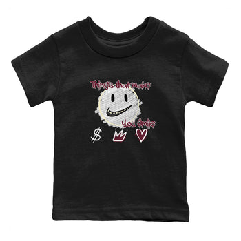 AJ3 A Ma Maniere x Burgundy Crush shirts to match jordans Things That Make You Smile sneaker match tees A Ma Maniére x Air Jordan 3 "Burgundy Crush" SNRT Sneaker Tees streetwear brand Baby and Youth Black 2 cotton tee