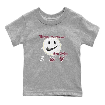 AJ3 A Ma Maniere x Burgundy Crush shirts to match jordans Things That Make You Smile sneaker match tees A Ma Maniére x Air Jordan 3 "Burgundy Crush" SNRT Sneaker Tees streetwear brand Baby and Youth Heather Grey 2 cotton tee