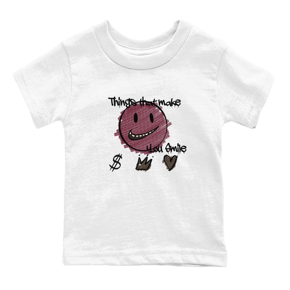 AJ3 A Ma Maniere x Burgundy Crush shirts to match jordans Things That Make You Smile sneaker match tees A Ma Maniére x Air Jordan 3 "Burgundy Crush" SNRT Sneaker Tees streetwear brand Baby and Youth White 2 cotton tee
