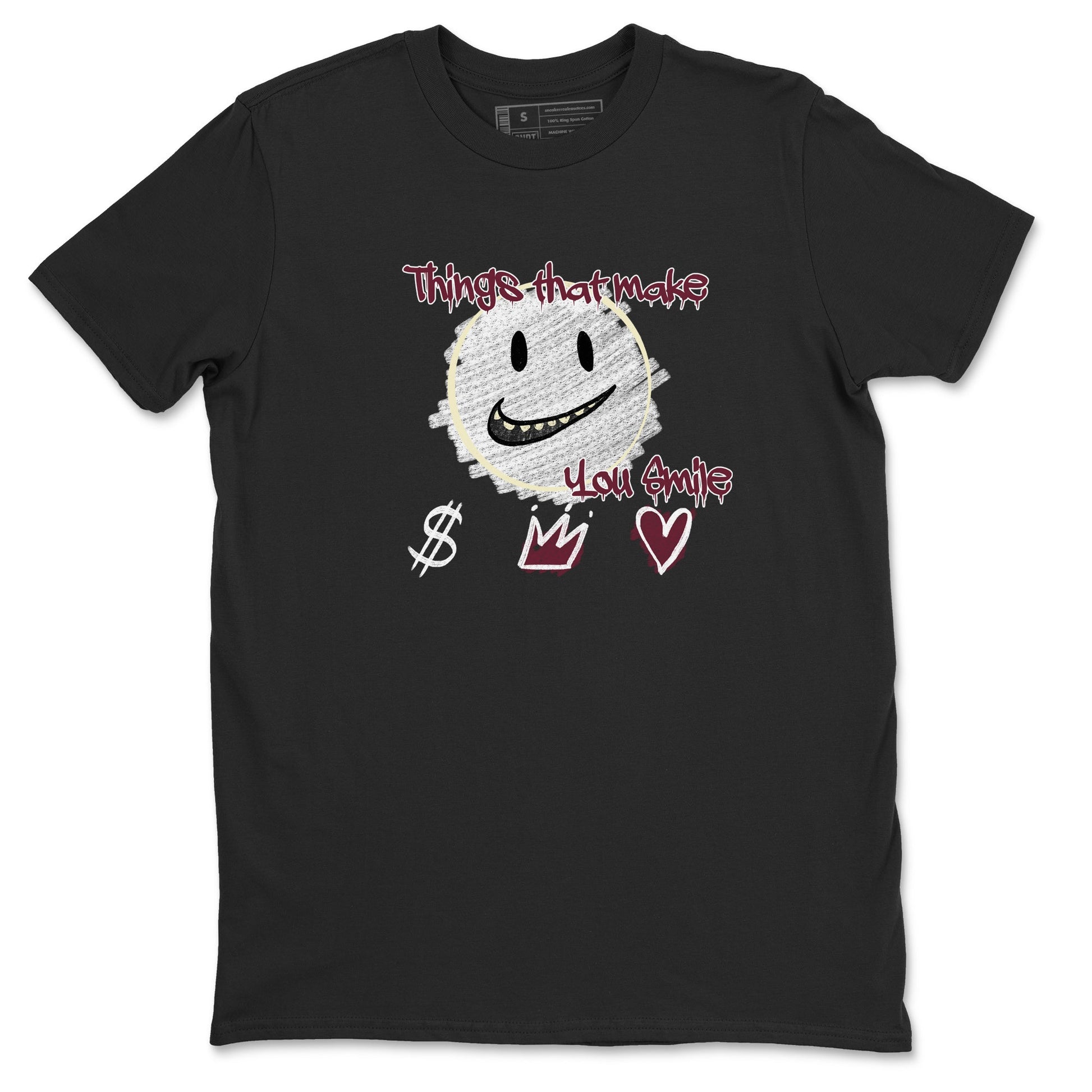 AJ3 A Ma Maniere x Burgundy Crush shirts to match jordans Things That Make You Smile sneaker match tees A Ma Maniére x Air Jordan 3 "Burgundy Crush" SNRT Sneaker Tees streetwear brand Black 2 unisex cotton tee