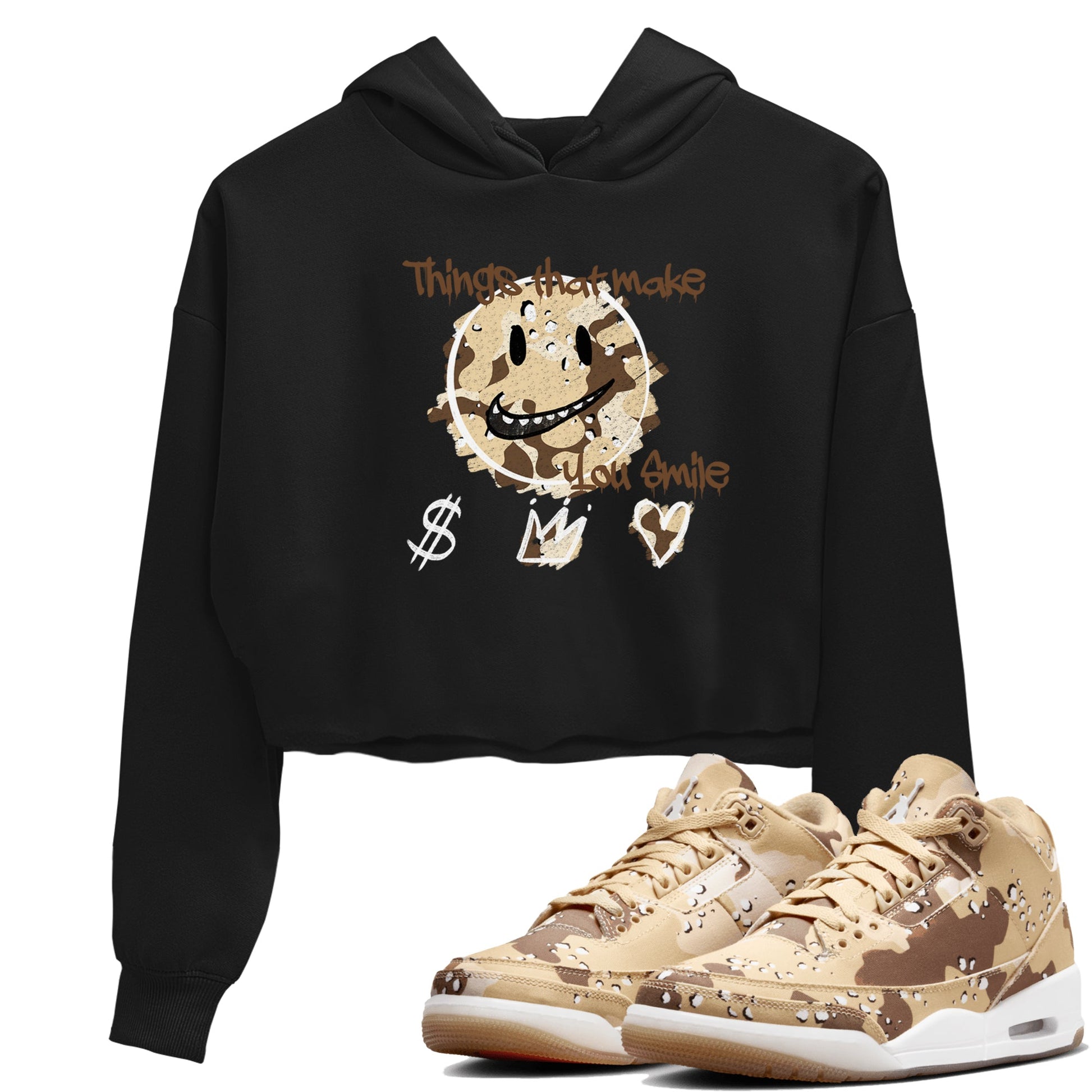 WNBA x Air Jordan 3 “Desert Camo” shirts to match jordans Things That Make You Smile sneaker match tees Air Jordan 3 Desert Camo SNRT Sneaker Release Tees Clothing Sneakerhead ShirtsBlack 1 crop tee
