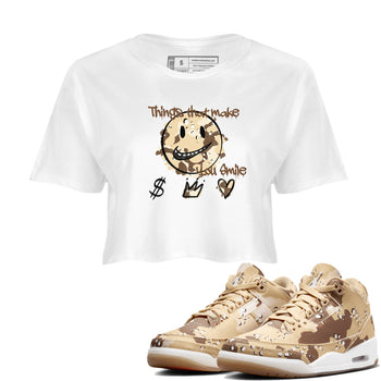 WNBA x Air Jordan 3 “Desert Camo” shirts to match jordans Things That Make You Smile sneaker match tees Air Jordan 3 Desert Camo SNRT Sneaker Release Tees Clothing Sneakerhead ShirtsWhite 1 crop tee