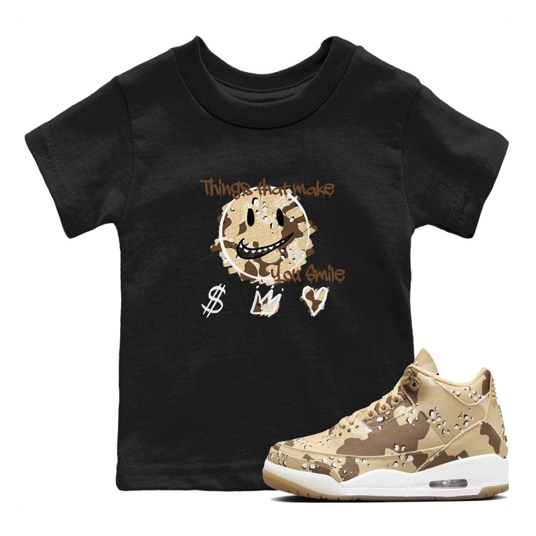 WNBA x Air Jordan 3 “Desert Camo” shirts to match jordans Things That Make You Smile sneaker match tees Air Jordan 3 Desert Camo SNRT Sneaker Release Tees Clothing Sneakerhead ShirtsBaby and Youth Black 1 cotton tee