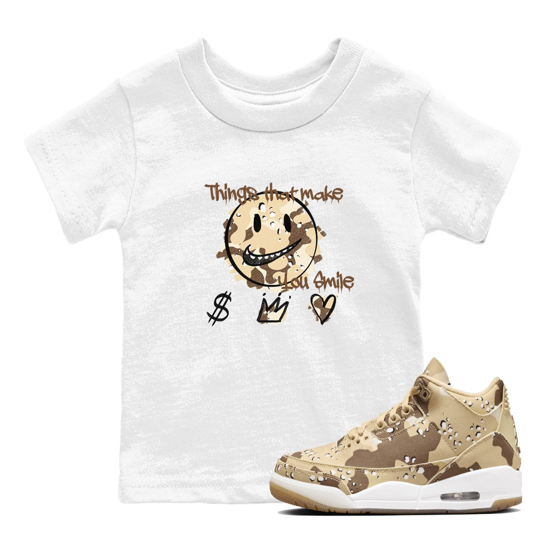 WNBA x Air Jordan 3 “Desert Camo” shirts to match jordans Things That Make You Smile sneaker match tees Air Jordan 3 Desert Camo SNRT Sneaker Release Tees Clothing Sneakerhead ShirtsBaby and Youth White 1 cotton tee