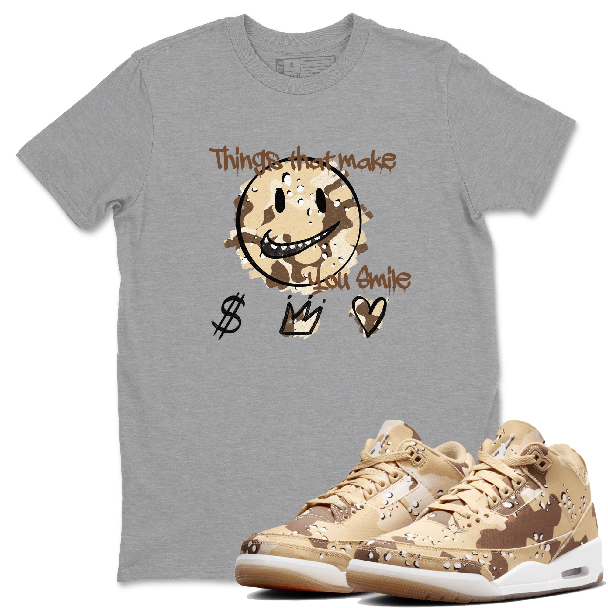 WNBA x Air Jordan 3 “Desert Camo” shirts to match jordans Things That Make You Smile sneaker match tees Air Jordan 3 Desert Camo SNRT Sneaker Release Tees Clothing Sneakerhead ShirtsHeather Grey 1 unisex cotton tee