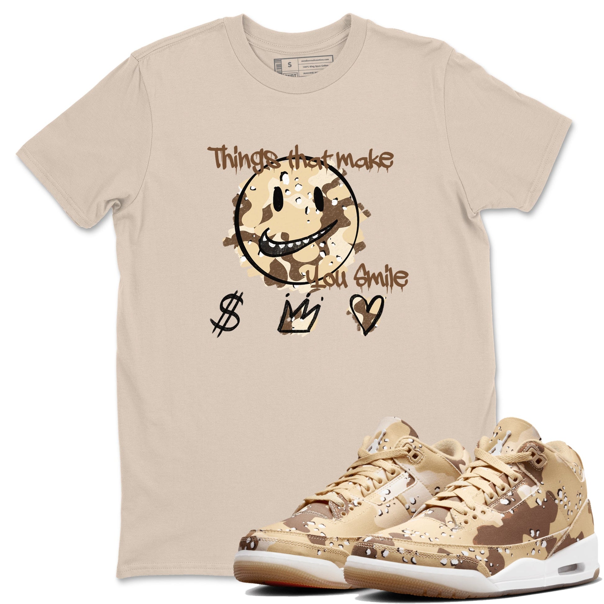WNBA x Air Jordan 3 “Desert Camo” shirts to match jordans Things That Make You Smile sneaker match tees Air Jordan 3 Desert Camo SNRT Sneaker Release Tees Clothing Sneakerhead ShirtsSand 1 unisex cotton tee