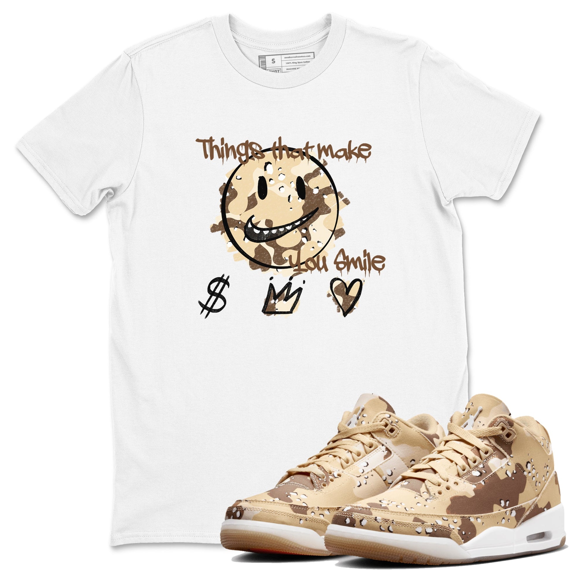 WNBA x Air Jordan 3 “Desert Camo” shirts to match jordans Things That Make You Smile sneaker match tees Air Jordan 3 Desert Camo SNRT Sneaker Release Tees Clothing Sneakerhead ShirtsWhite 1 unisex cotton tee