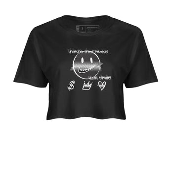 4s Black Cat shirts to match jordans Things That Make You Smile sneaker match tees Air Jordan 4 Black Cat match shoes to clothes SNRT Sneaker Tees unisex cotton Black 2 crop tee