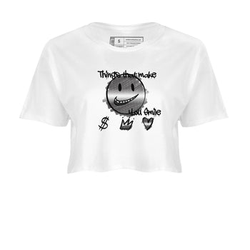 4s Black Cat shirts to match jordans Things That Make You Smile sneaker match tees Air Jordan 4 Black Cat match shoes to clothes SNRT Sneaker Tees unisex cotton White 2 crop tee