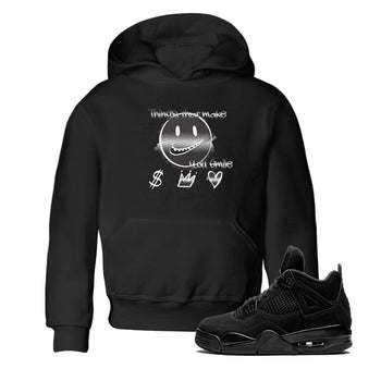 4s Black Cat shirts to match jordans Things That Make You Smile sneaker match tees Air Jordan 4 Black Cat match shoes to clothes SNRT Sneaker Tees Youth Baby Black 1 tee