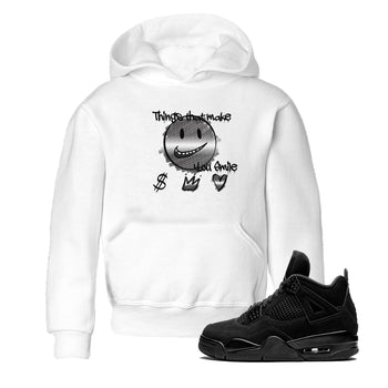 4s Black Cat shirts to match jordans Things That Make You Smile sneaker match tees Air Jordan 4 Black Cat match shoes to clothes SNRT Sneaker Tees Youth Baby White 1 tee