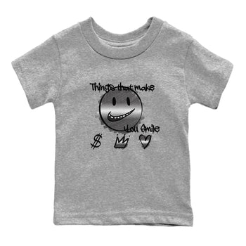 4s Black Cat shirts to match jordans Things That Make You Smile sneaker match tees Air Jordan 4 Black Cat match shoes to clothes SNRT Sneaker Tees Youth Baby Heather Grey 2 tee