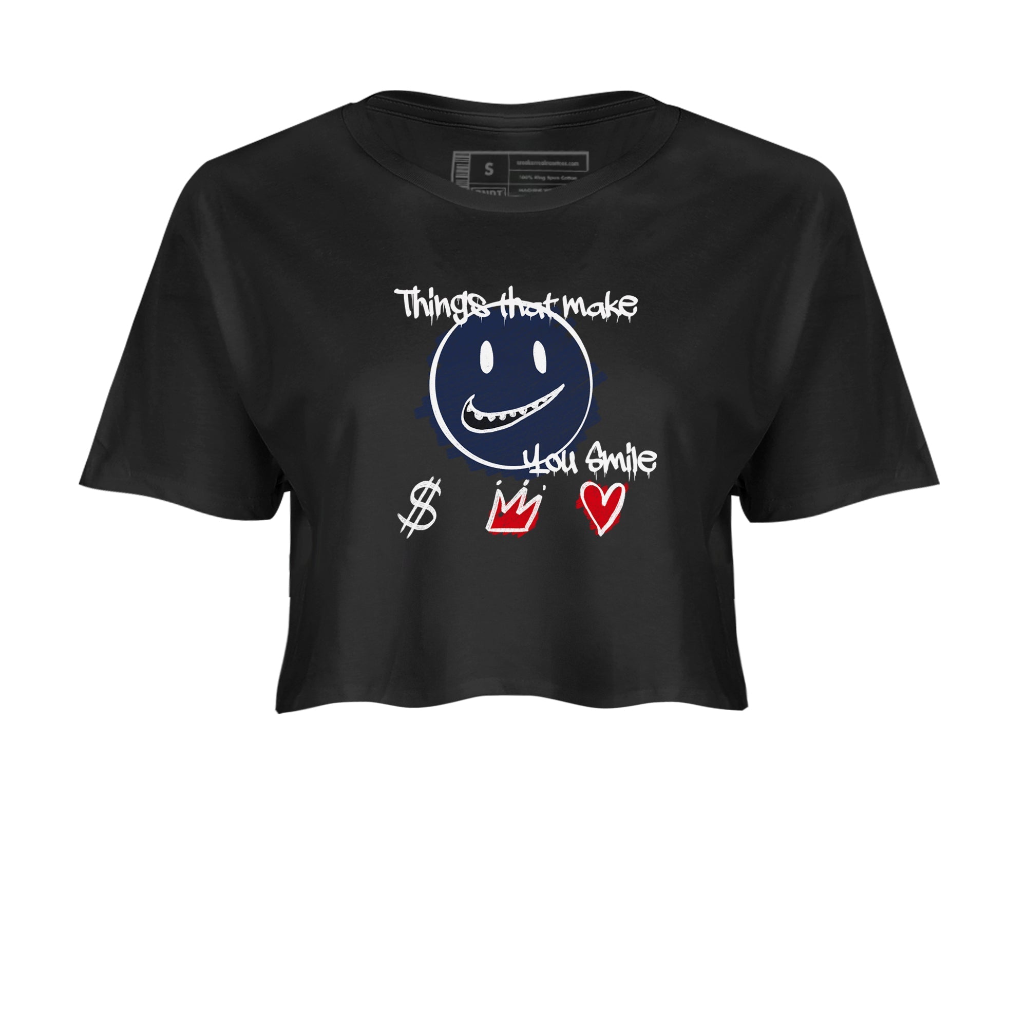 6s Olympic shirts to match jordans Things That Make You Smile sneaker match tees Air Jordan 6 Olympic SNRT Sneaker Tees streetwear brand Black 2 crop tee