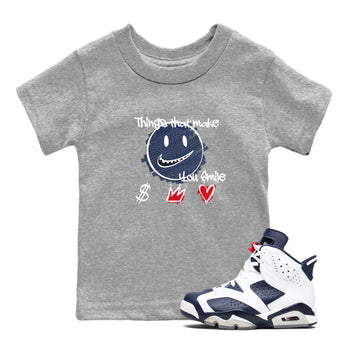 6s Olympic shirts to match jordans Things That Make You Smile sneaker match tees Air Jordan 6 Olympic SNRT Sneaker Tees streetwear brand Baby and Youth Heather Grey 1 cotton tee