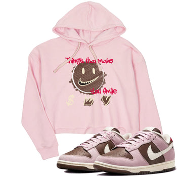 Dunk Cacao Wow And Pink Foam shirts to match jordans Things That Make You Smile sneaker match tees Dunk Cacao Wow And Pink Foam SNRT Sneaker Tees streetwear brand Pink 1 crop tee
