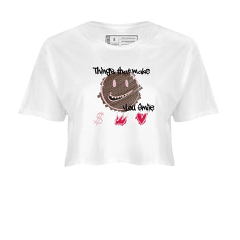 Dunk Cacao Wow And Pink Foam shirts to match jordans Things That Make You Smile sneaker match tees Dunk Cacao Wow And Pink Foam SNRT Sneaker Tees streetwear brand White 2 crop tee