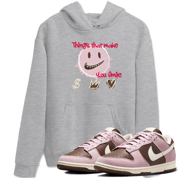 Dunk Cacao Wow And Pink Foam shirts to match jordans Things That Make You Smile sneaker match tees Dunk Cacao Wow And Pink Foam SNRT Sneaker Tees streetwear brand Heather Grey 1 unisex cotton tee