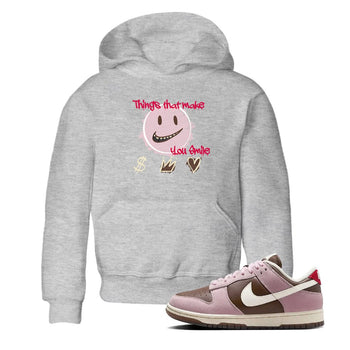Dunk Cacao Wow And Pink Foam shirts to match jordans Things That Make You Smile sneaker match tees Dunk Cacao Wow And Pink Foam SNRT Sneaker Tees streetwear brand Baby and Youth Heather Grey 1 cotton tee