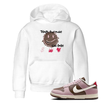 Dunk Cacao Wow And Pink Foam shirts to match jordans Things That Make You Smile sneaker match tees Dunk Cacao Wow And Pink Foam SNRT Sneaker Tees streetwear brand Baby and Youth White 1 cotton tee