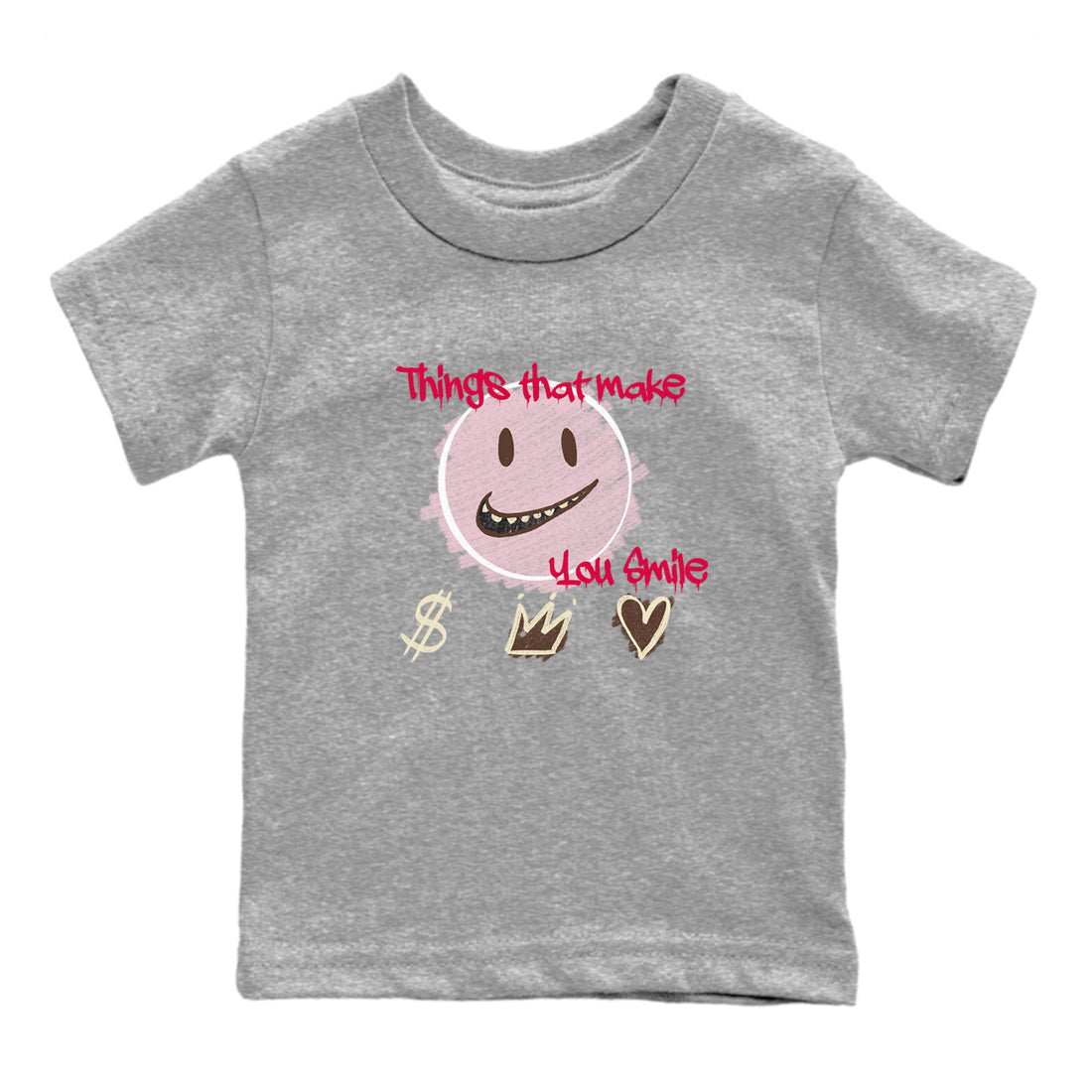 Dunk Cacao Wow And Pink Foam shirts to match jordans Things That Make You Smile sneaker match tees Dunk Cacao Wow And Pink Foam SNRT Sneaker Tees streetwear brand Baby and Youth Heather Grey 2 cotton tee